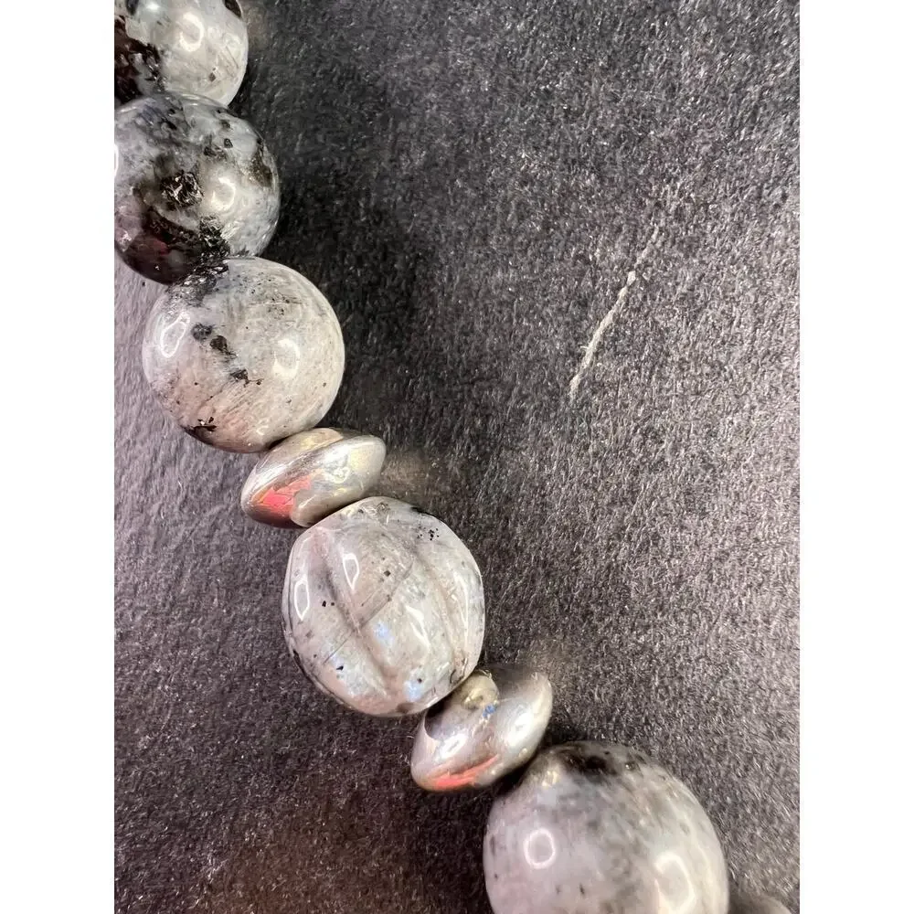 NEW Larvakite and sterling silver necklace